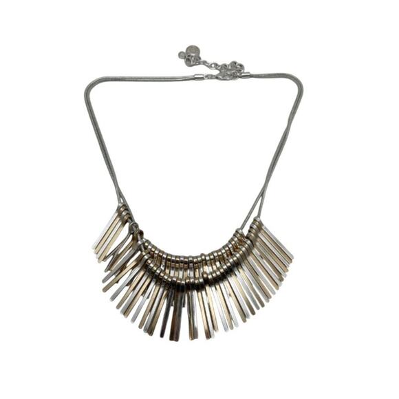 Women's Dana Buchman Two-Tone Fringe‎ Necklace Statement Collar - Picture 1 of 5